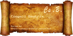 Csegezi Beatrix névjegykártya