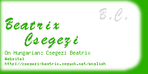 beatrix csegezi business card